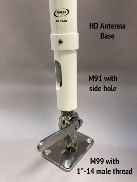 M91 shown with M99 Ratchet Mount and HD Antenna - Marine Antenna